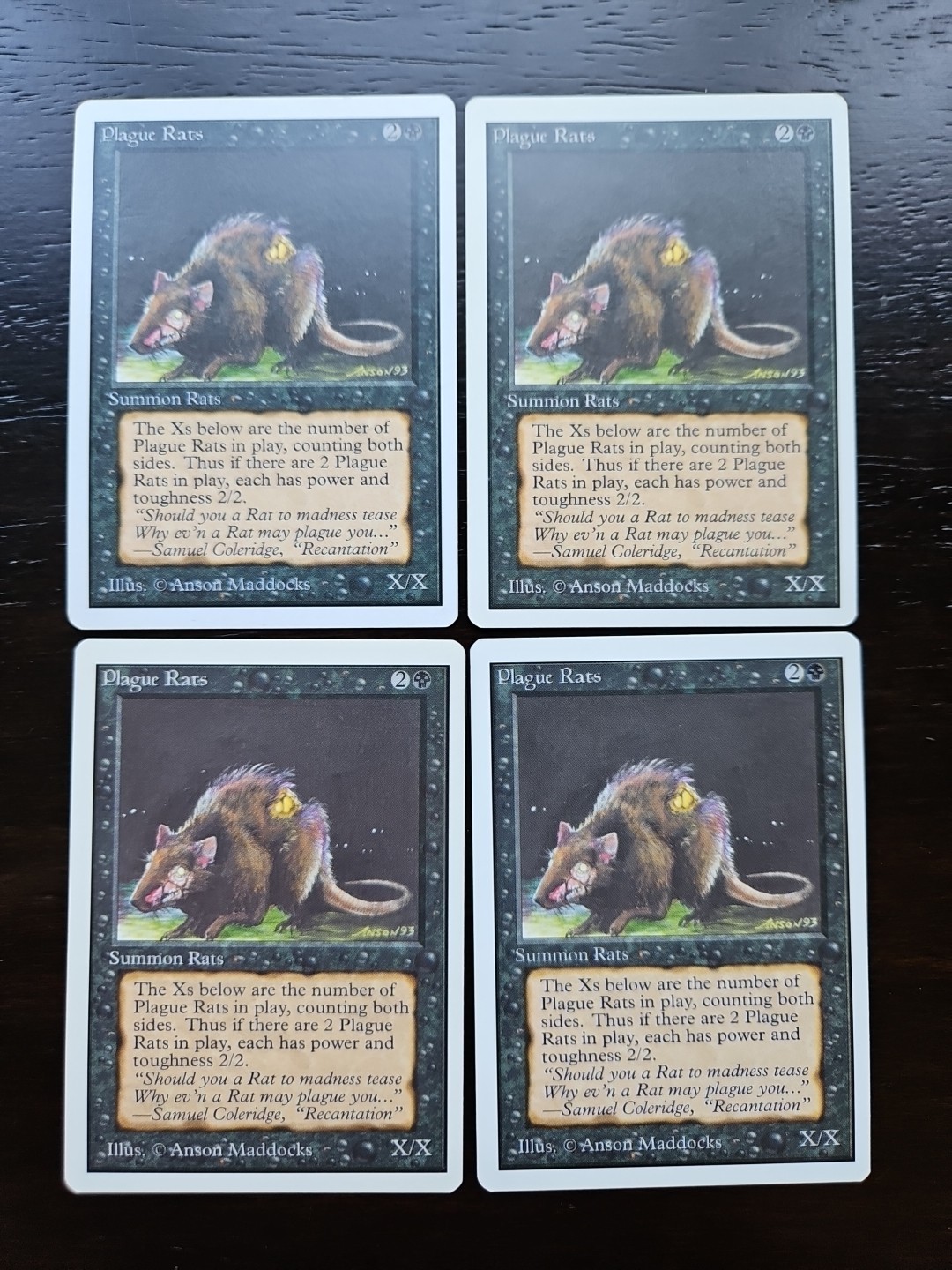 Magic The Gathering Unlimited Plague Rats X4 - Vintage Old School