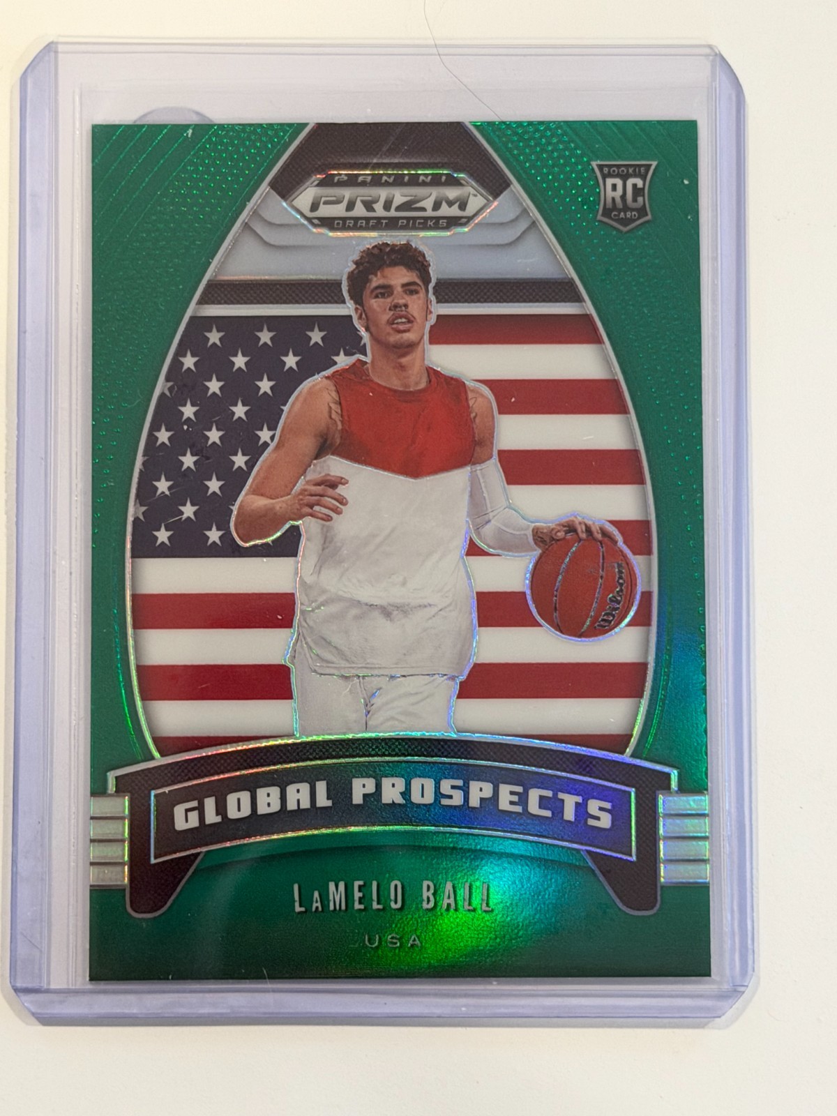 2020-21 Panini Prizm Draft Picks - Global Prospects LaMelo Ball #98 Green Prizm