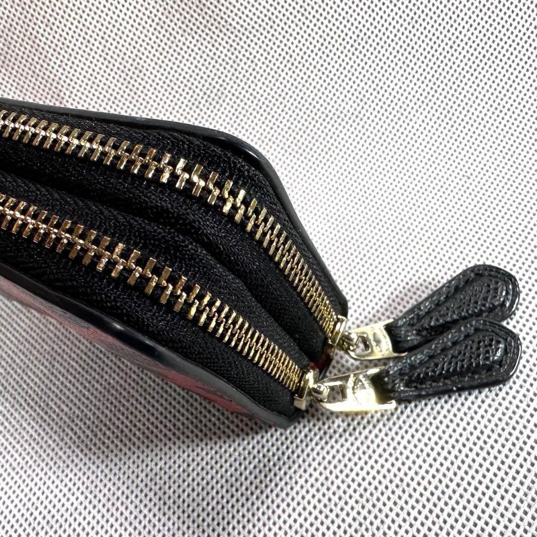 Coach Leopard Pattern Double Zipper Pouch Red Lea… - image 8