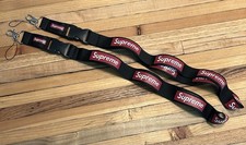 Two  SUPREME NYLON LANYARD Black And Red 201...