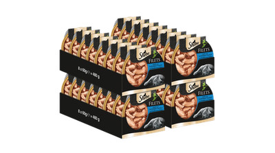 2x16x60g Sheba Katzenfutter Nassfutter Schale Filets Huhn & Thunfisch MSC