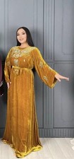 Velvet Long Gown Ramzan SALE Eid Moroccan Dress Dubai Kaftan Abaya Farasha Soft