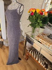 Monsoon silver grey full sequin evening dress size UK12 Cruise! immaculate
