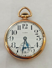 Vintage Elgin Grade 387 16s 17j Pocket Watch Fancy Duber 10K Gold Filled Case