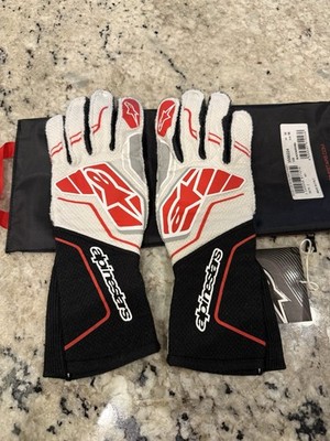 Alpinestars Tech-1 Zx V4 Racing Gloves Black White Red Medium