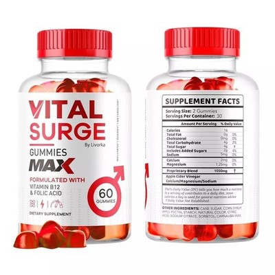 1~5X Vital Surge Gummies for Men, Male Vital Grow XL Testo Gummies 60ct US STOCK