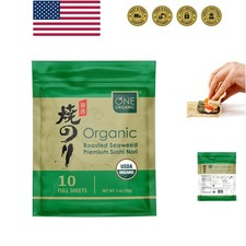 Sushi Nori Roasted Organic Seaweed 10 Full Sheets