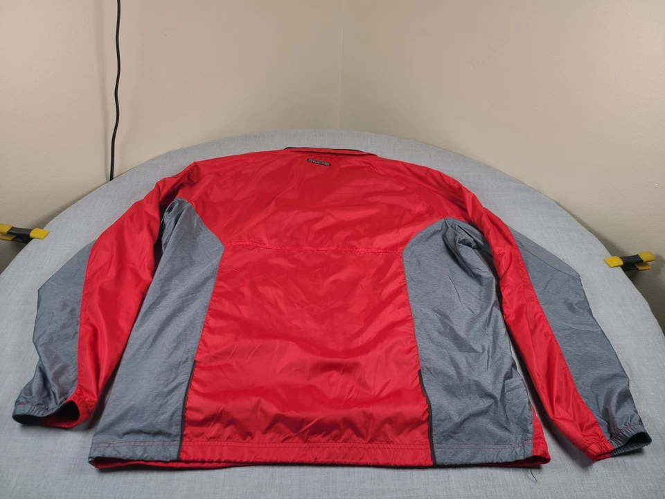 Chaqueta cortavientos Mizuno Pro Collection para hombre XL roja gris Osage National Sports Foto 2 de 4