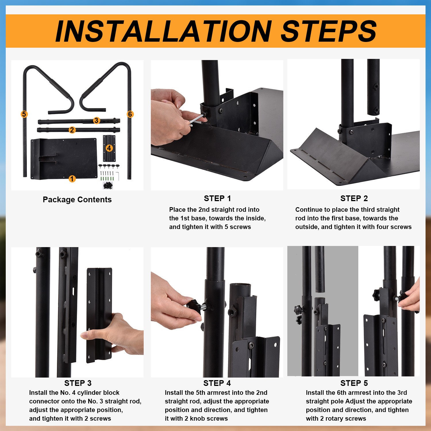 360 Rotatable Hot Tub Safety Handrail 38'' - 56'' 600LB Load Spa Step Handle