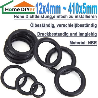 Dichtungsring Schnurstärke 4mm/5mm NBR Gum Ölbeständig O-Ring OD 12mm-410mm