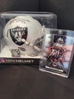 Davante Adams Signed Raiders Mini Helmet Beckett COA + Signed Mosaic Card Lot