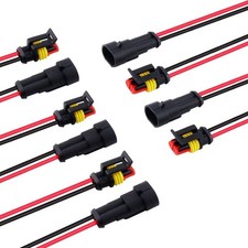 5 Kits Conector De 2 Pines Conector De Cable Impermeable 18Awg De 1,0 Mm De...