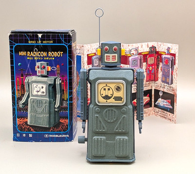 Masudaya Mini Radicon Robot Wind-Up Plastic Toy Reproduction 1997 Japan In Box