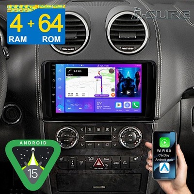 4+64G Android 15 Autoradio Navi WIFI Für Mercedes Benz ML/GL Klasse W164 ML 320