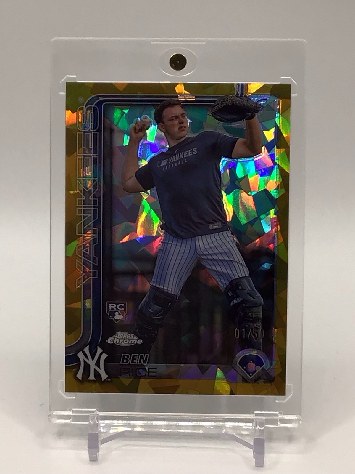 2025 Topps Chrome Sapphire Rookie Ben Rice #139 Image Variation Gold 1/50