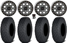 System 3 SB-7 15" Wheels Titanium (4+3) 30" Coyote Tires RZR Turbo S / RS1