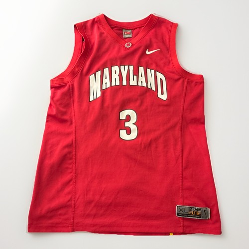 Vintage Nike Elite XL Mens Maryland Terrapins Basketball Jersey #3 Red Terps UMD