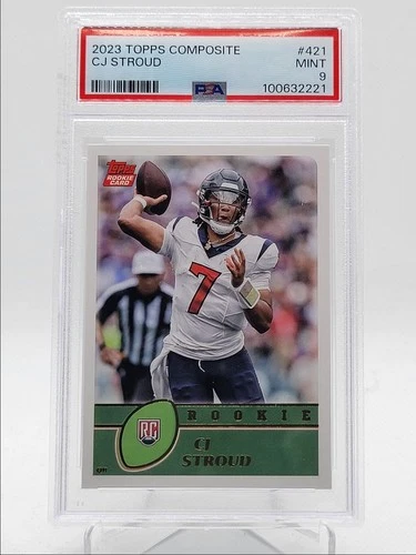 CJ STROUD 2023-24 TOPPS COMPOSITE ROOKIE FOOTBALL TEXANS RC PSA 9 Q4320
