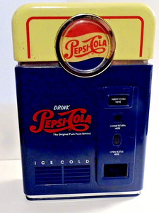 Vintage 1996 PEPSI-COLA Coin Bank/Sorter Collectible 7" WORKS