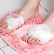 Foot Wash Brush Rub Back with Sucker Brush Bathroom Tool Foot Massage Pad Shower