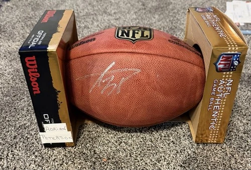 Adrian Peterson Auto Signed Official NFL The Duke Football - Vikings - 100% Auth