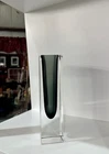 Murano Glass Vase Faceted Sommerso Art Gray-FormStructureTB