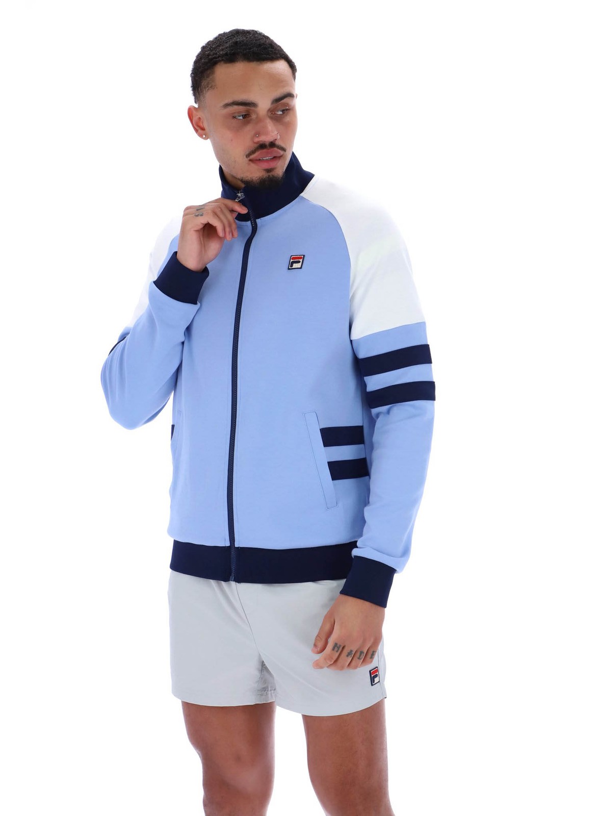 Fila Vintage Track Top FILA Founder 2 Track Jacket in Vista Blu Fila Navy Bianco