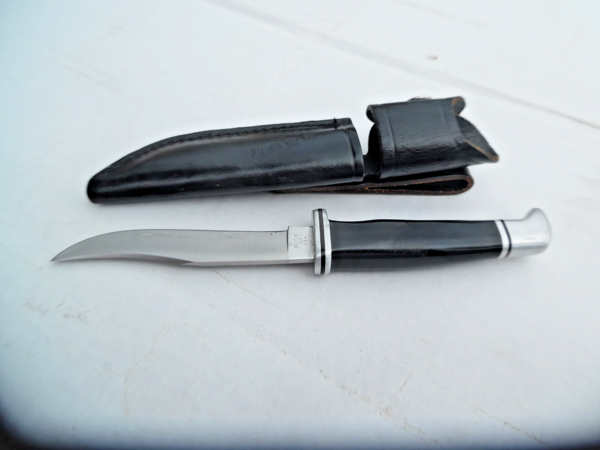 1994 BUCK KNIVES USA #102 Fixed Blade Leather Sheath Knife | eBay
