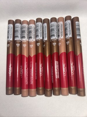 Lot Of 10-, LOreal Paris Infallible Matte Lip Crayon #505 - Little Chili.