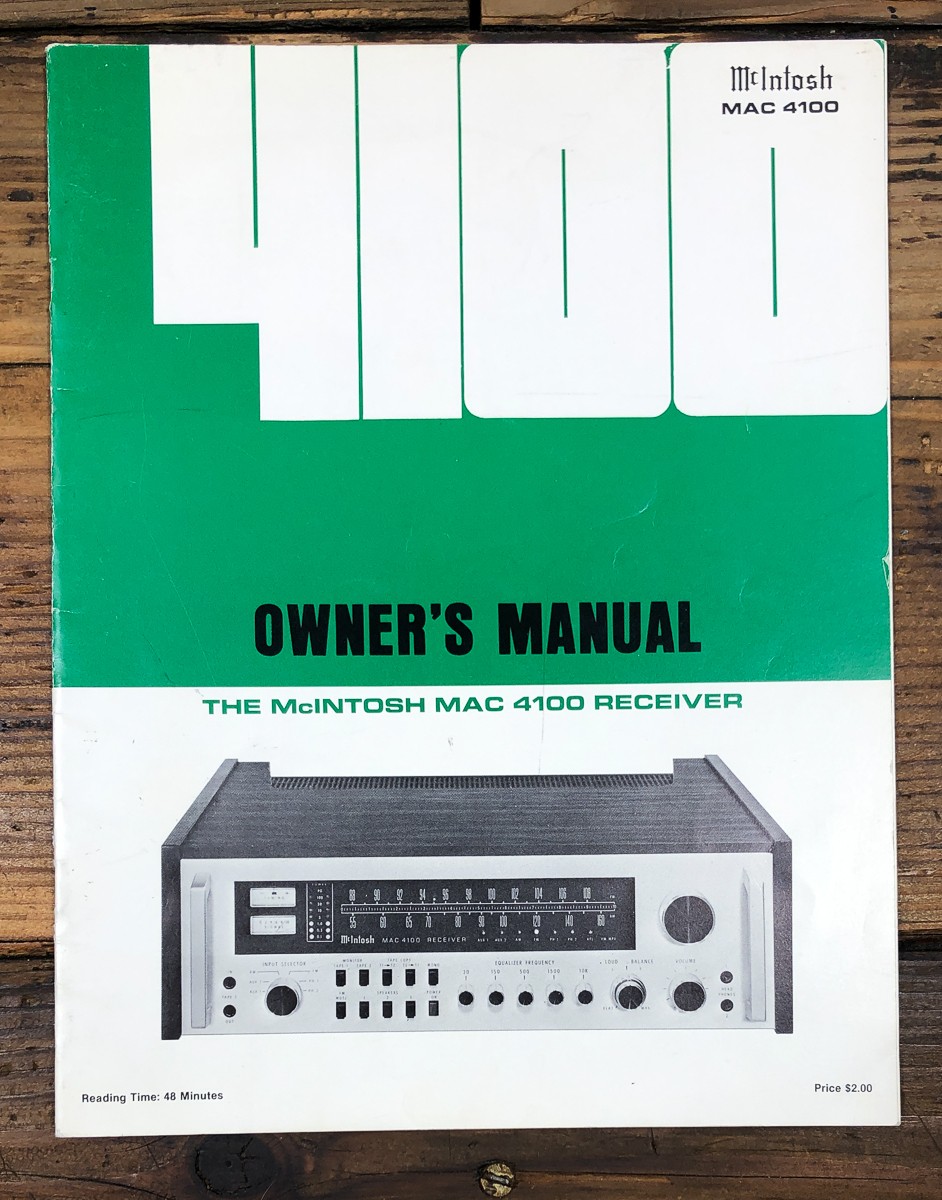 McIntosh MAC 4100 Receiver Owners / User Manual *Original*