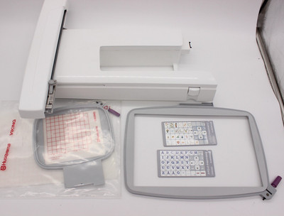 Husqvarna Viking Machine Embroidery Arm Attachment W/ 2 Hoops & 2 d-Cards