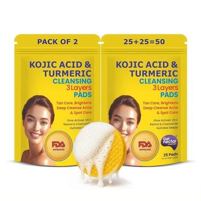 Get Nectar Happiness Kojisäure & Kurkuma Gesichtsreinigungspads - 50 Pads
