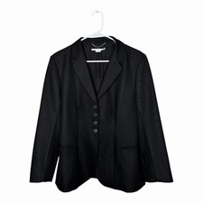 Stella McCartney Black Blazer Jacket Single Breasted 4 Button Wool Size 46 US 10