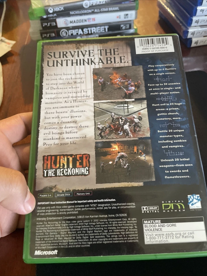 Hunter: The Reckoning (Microsoft Xbox, 2002) Complete with Manual, Tested, Works - Image 2 of 3