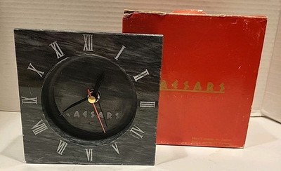 Vintage CEASARS PALACE Atlantic City Casino Marble Quartz Clock Japan Working 