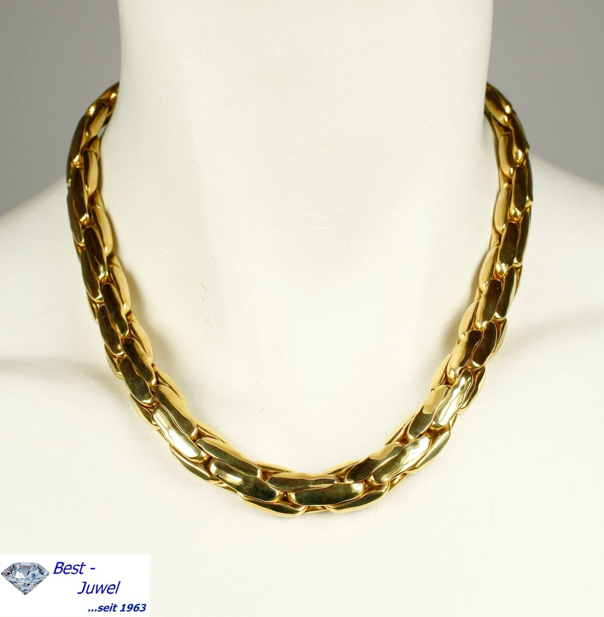Collana A Catena Figaro In Oro Giallo 14 Carati – Larghezza 4 Mm, Unisex, Con Chiusura A Moschettone, In Confezione Regalo