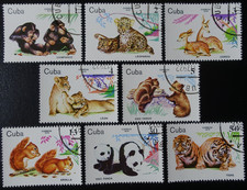 TIMBRES du 1CUBA - ANIMAUX N°2156/2163 oblitéré CACHET à DATE