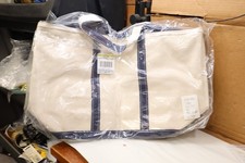 Vintage LL BEAN Boat And Tote Zip Top Bag Sealed Blue Trim