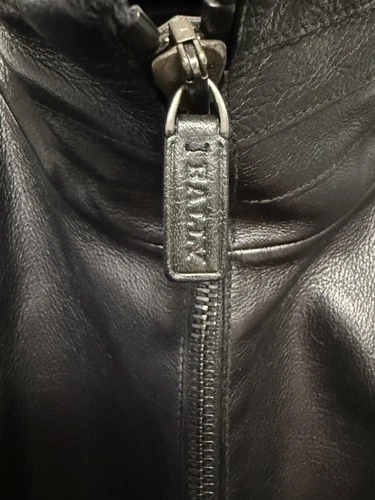 Bally Leather Jacket Mens 42 Black Made in Italy Moto Biker Zip Cuffs Lampo image 5