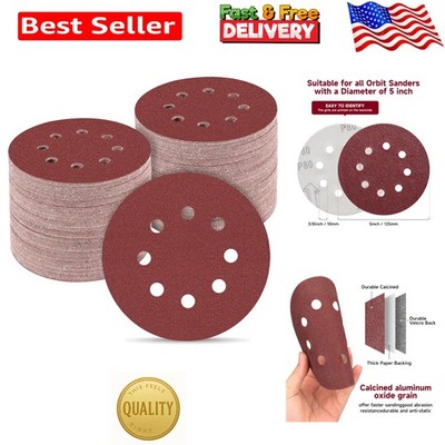 165 PCS 5 Inch Sanding Discs,Round Hook and Loop Sandpaper for Random Orbital...