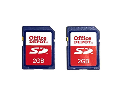   2 X OFFICE DEPOT 2GB SD CARD Class 2 Camera Memory Nikon D50 CANON FUJIFILM