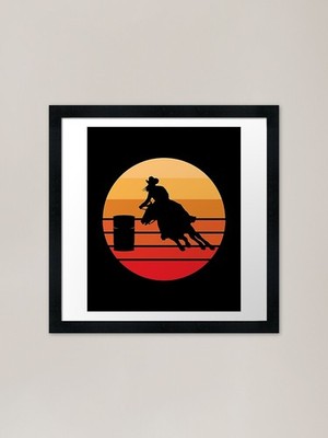 Barrel Racing, Barrel Racer Geschenk Fr gerahmtes Wandbild Poster Leinwanddruck Bild