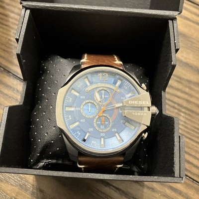 New Diesel DZ4458 Men's Brown Leather Strap Watch W/ BOX FREE SHIPPING!!