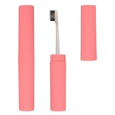 2 Pcs Travel Toothbrush Case, 7.9x1.2x1.2"  Streak Toothbrush Holder, Pink