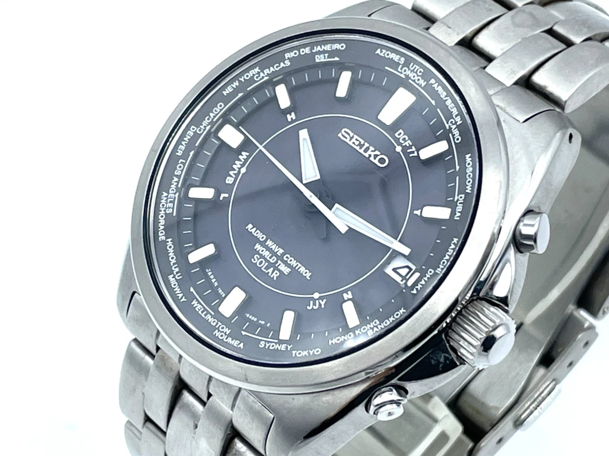 SEIKO セイコー　RADIO WAVE CONTROL TITANUM SEIKO Radio Wave Control Solar Titanium Men's Watch 2.5oz 7B22