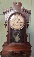 Antique Wm. L. Gilbert Clock Co. Mantel Clock  Eli Victorian Wood Case Pendulum
