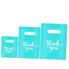 200PCS Thank You Bags for Business Small, Teal Sales Bag for Small Turquoise