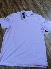 Men s Adidas Go to Polo Shirt Light Purple Short Sleeve Size Large NWT
