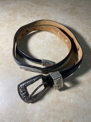 Vintage Brighton silver and black leather belt Brighton | Accessories | Brighton Black Leather Belt With  main image 3