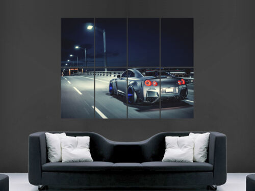 NISSAN GTR CAR POSTER SPEED ROAD CITY LIGHTS ART WALL LARGE IMAGE GIANT - 第 1/1 張圖片